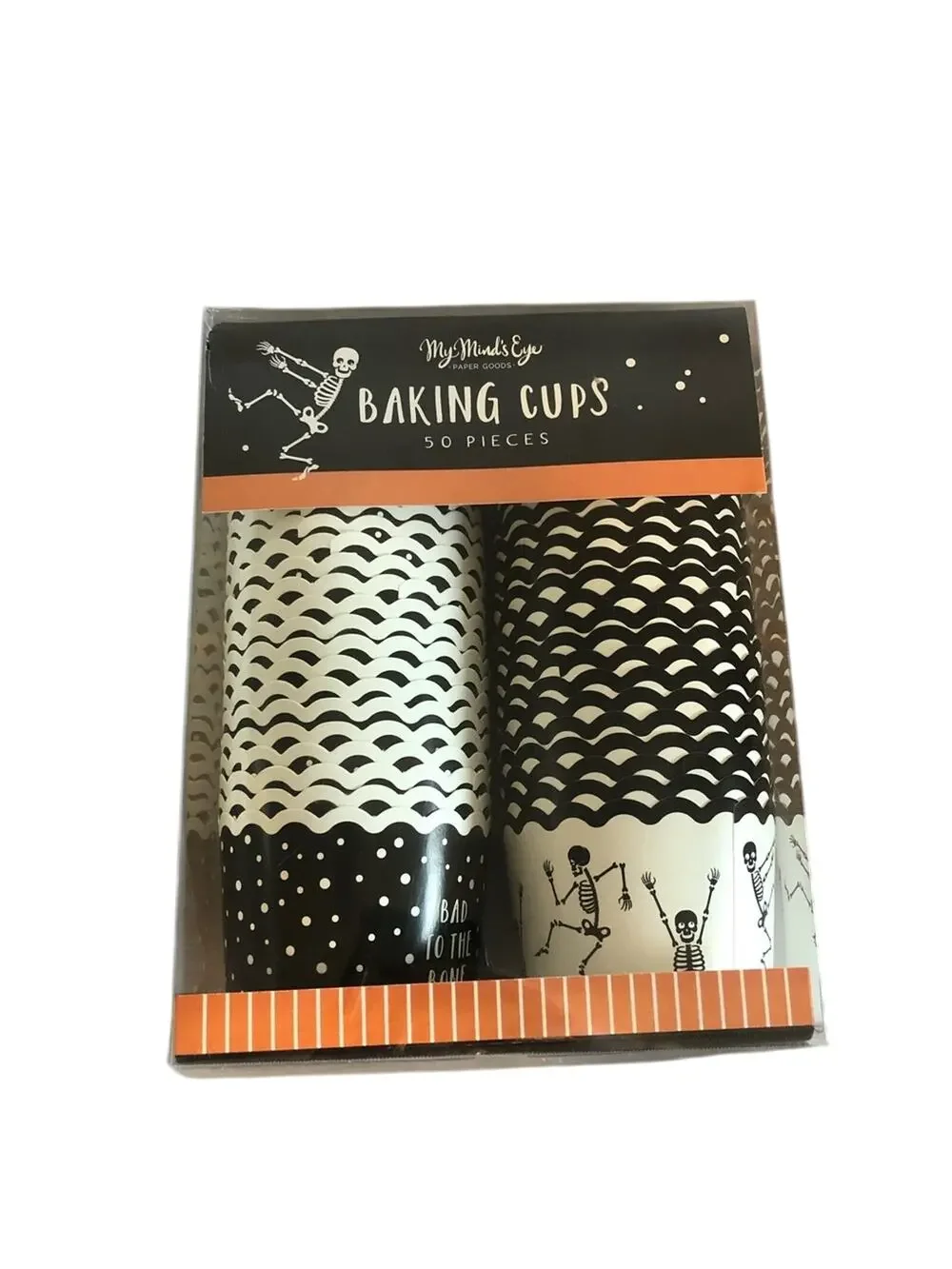 Black and White Halloween Themed Baking Cups - Set of 50 - NWT